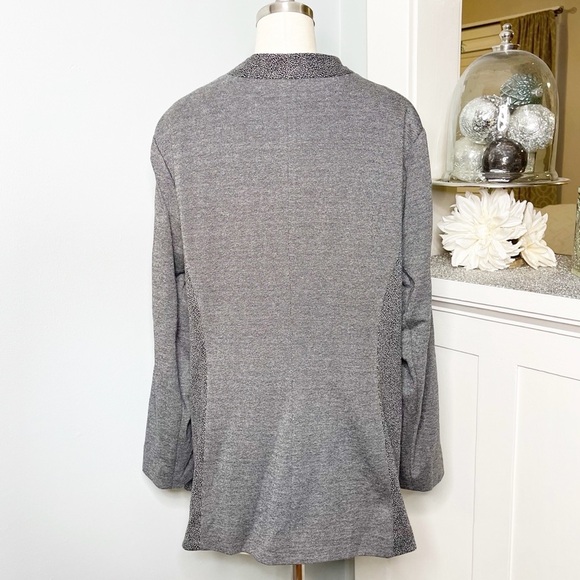 Catherines Blazer Jacket with Lace Floral Design Black Gray NWT - Picture 6 of 9
